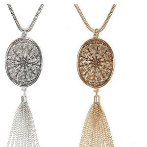 SCIONE 2pcs Long Tassel  Fashion Necklaces